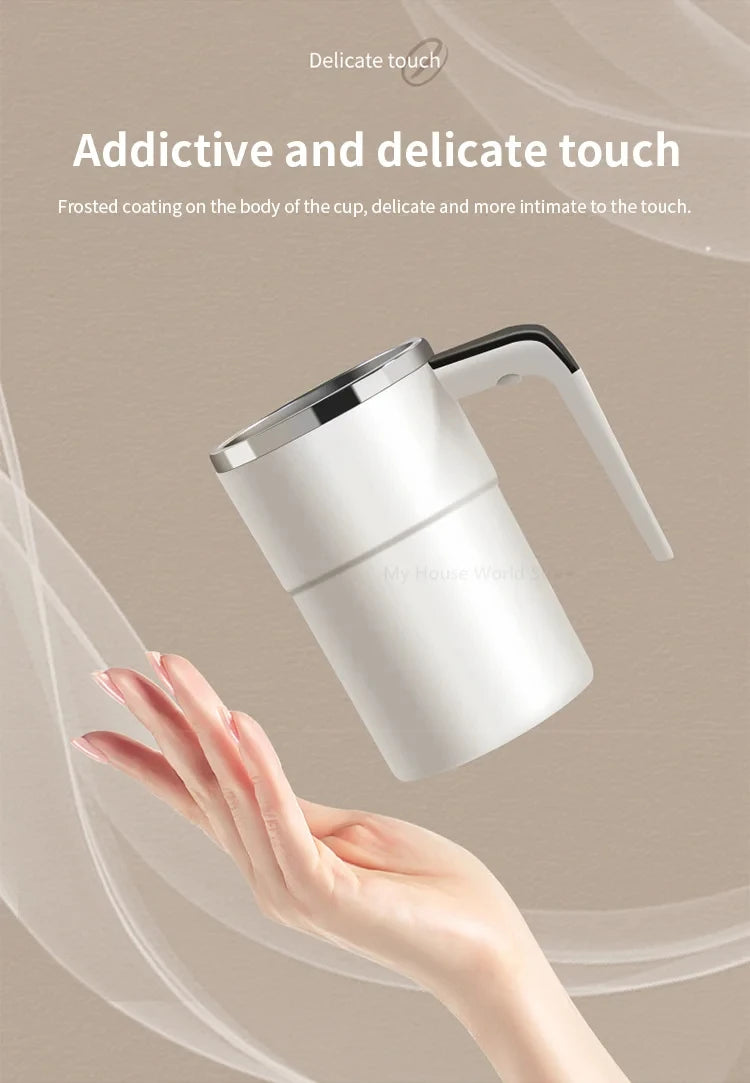Automatic Stirring Cup Rechargeable Portable Coffee Electric Stirring Stainless Steel Mixer Rotating Magnetic Self Stirring Mugs